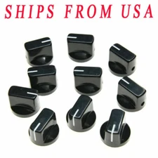 KAISH 10xGuitar AMP Effect Pedal Knob Davies 1510 Style Pointer Set Screws Black