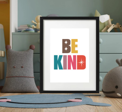 Be Kind Zitat Kinderzimmer Drucke, Kinderzimmer Deko, Wandbilder, Kinderzimmer