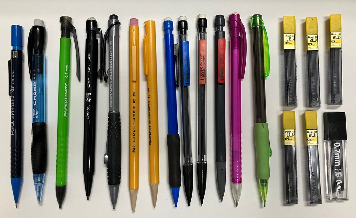 Mechanical Pencils & Lead Lot - 0.9 0.7 mm Pentel Sharplet