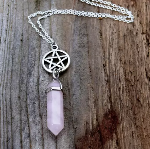 10PCS Pentagram And Crystal Necklace Pentacle Wiccan Jewelry Pagan