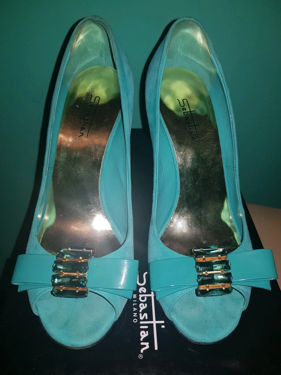 Sebastian Scarpe Lusso donna Sandali gioiello camoscio turchese eBay