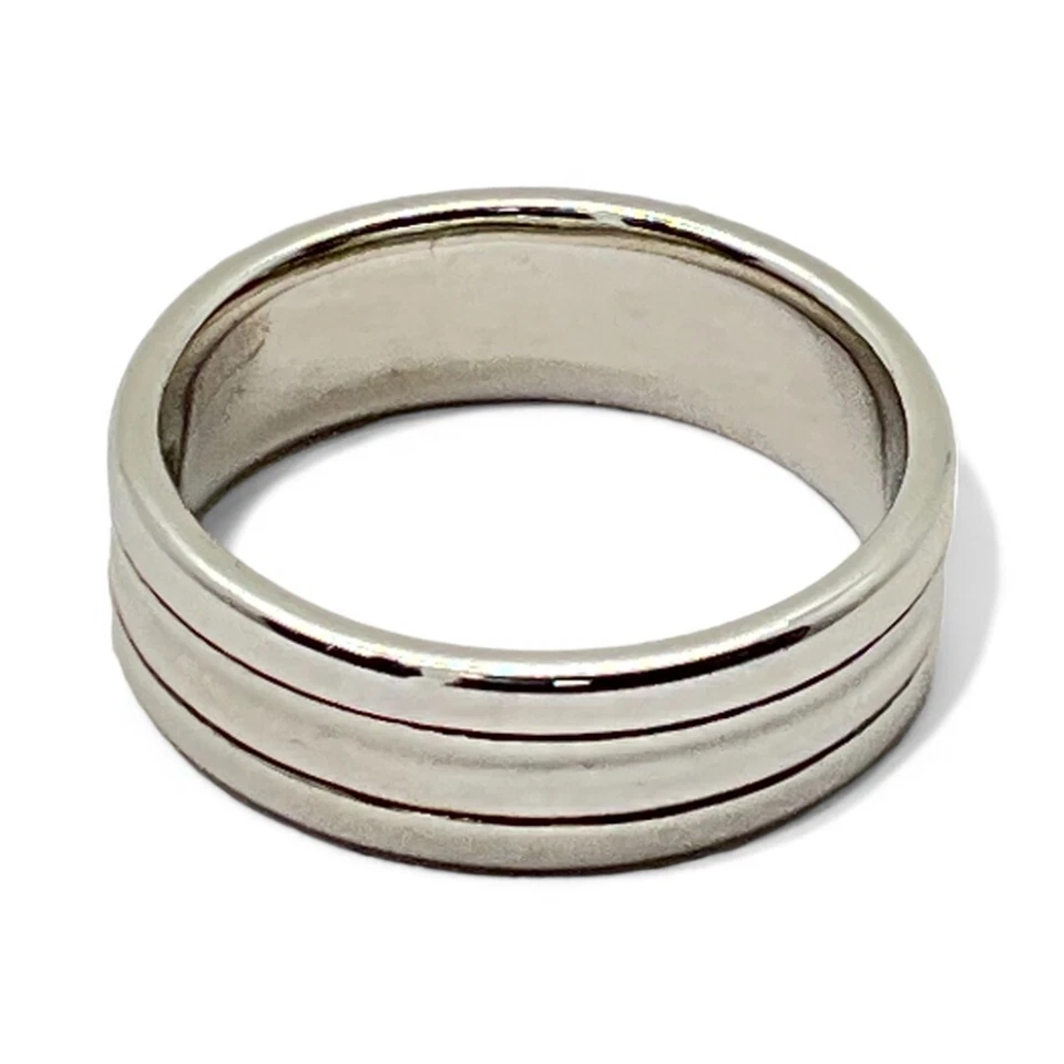 Anillo/alianza de boda de oro blanco de 14k de moda talla 9 (8PO 2784) Foto 2 de 4