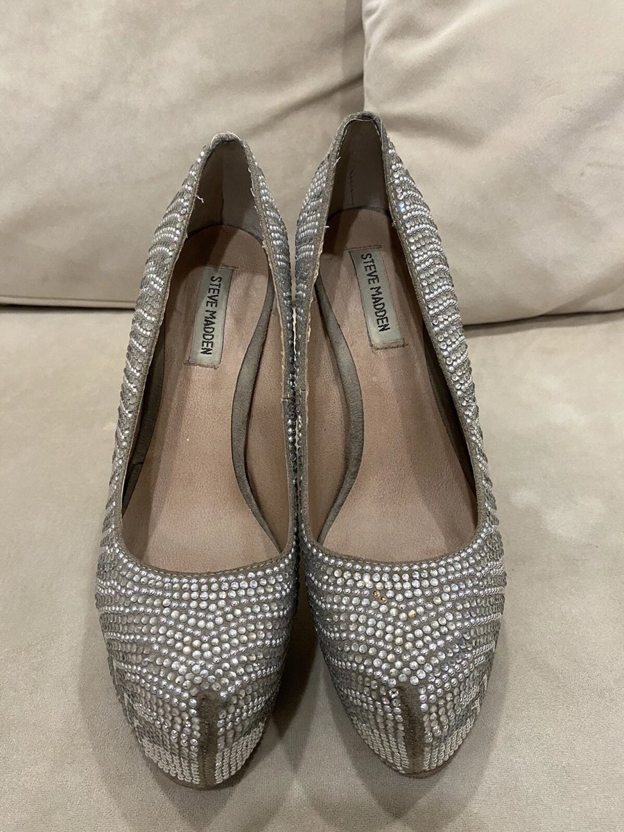 Bedazzled platform deals heels