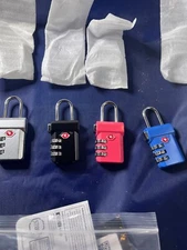 4 TSA COLOR 3 DIGIT SUITCASE LUGGAGE LOCK TRAVEL BAG SECURE PADLOCK CODE