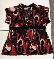 Nick & Sarah Dress Size 3X Brown Pink Cap Sleeves 2442