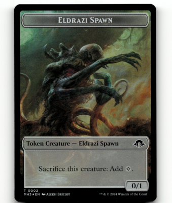token spawning cards mtg Eldrazi Spawn // Fanatic of Rhonas Double-Sided [Modern Horizons Pair with Prismatic Defender Holographic Card Sleeves or Perfect Fits for an extra Cat Token} // {Eldrazi Spawn