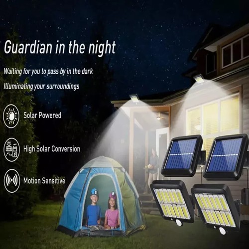 Solar Powered COB LED Wall Light PIR Motion Sensor Outdoor Waterproof Lamp - Picture 40 of 54