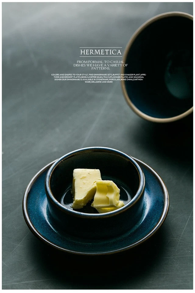 2XPorcelain Mini Butter Dish With Lid Storage Container Fine Dinning Handmade - Image 3 of 4