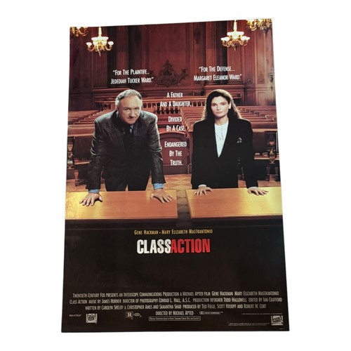 Vintage 1991 Class Action Double Sided Original Movie Poster Gene Hackman