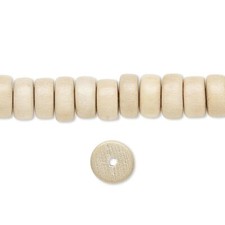 Exotic Natural Cheesewood Wood 8x3.5mm Rondelle Flat Round Beads 50 pcs