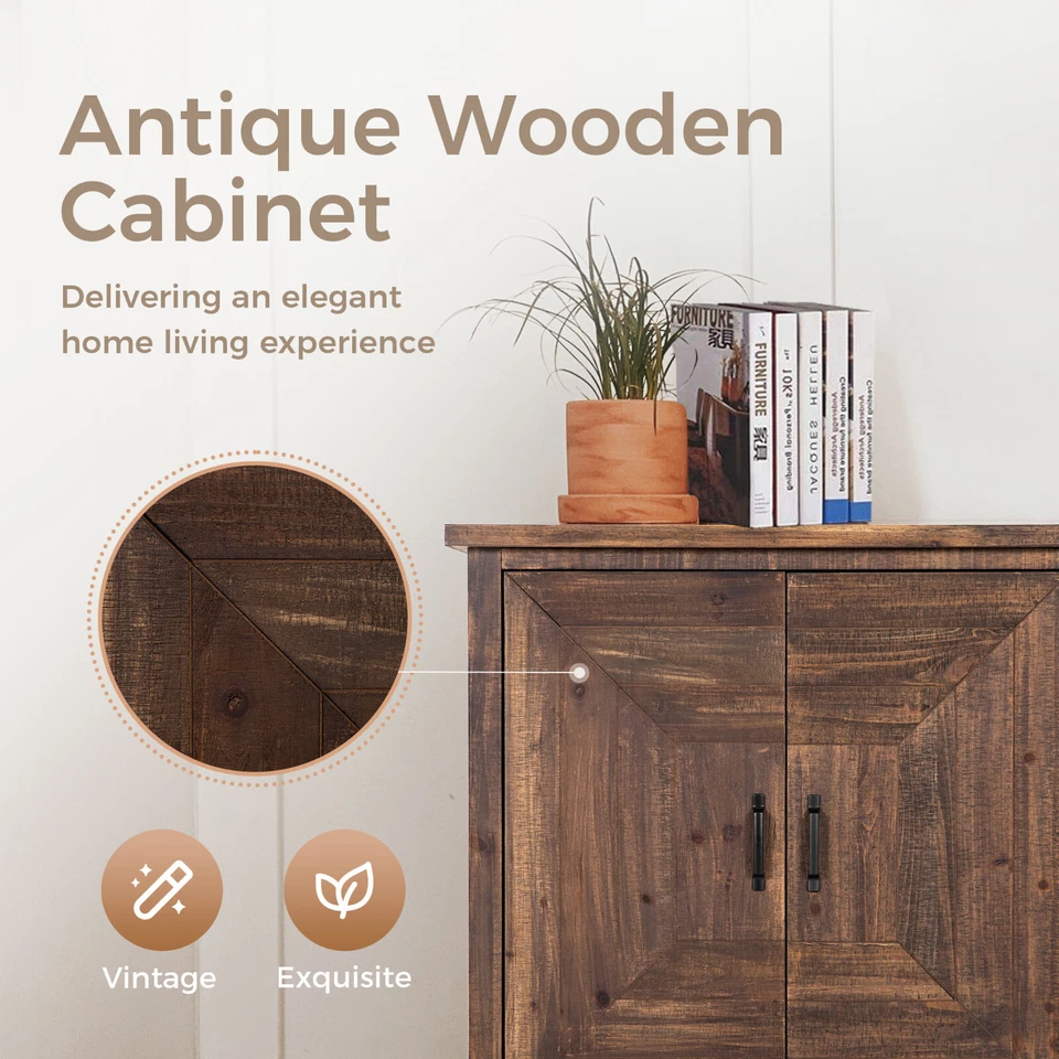 Entryway Cabinet Hallway Cabinet with Doors and Shelves Wooden Buffet Cabinet - Image 4 of 4