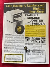 Vintage 1985 Woodmaster Tools Planer Joiner Sander Molder Print Ad Ad Only