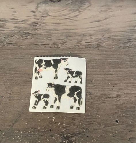 Vintage 1980s Fuzzy Sandylion Cow Sticker Mod