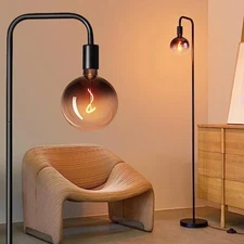  Floor Lamp for Living Room - Minimalist Industrial Standing Lamp Black 1800K