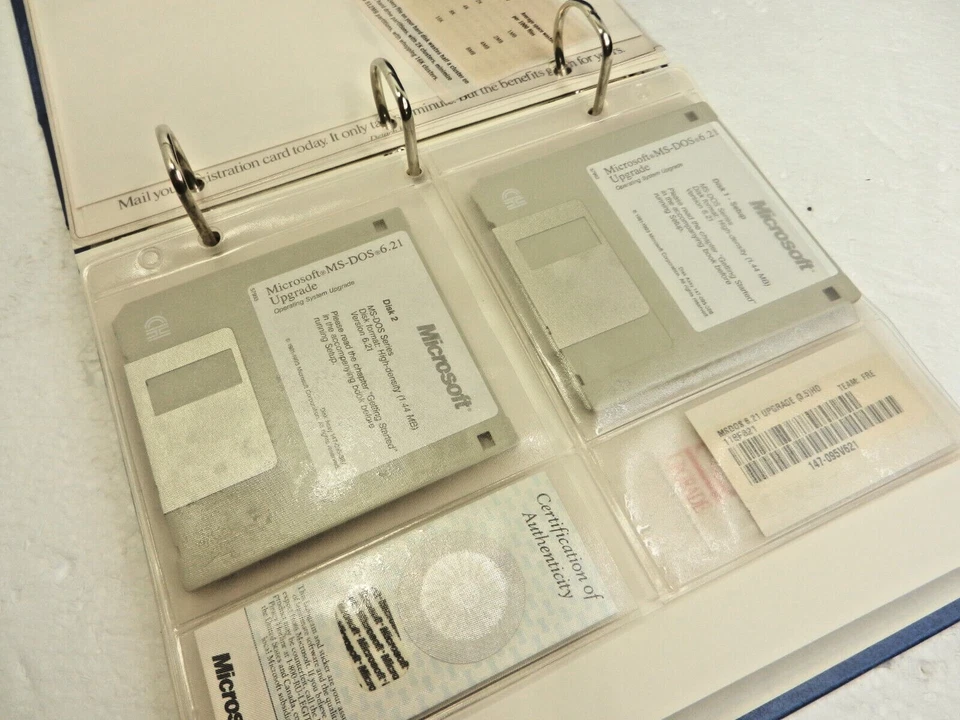 Actualización Microsoft MS-DOS 6.21 - COMO NUEVA CON CARPETA HP VINTAGE Hewlett Packard 3.5" Foto 4 de 4