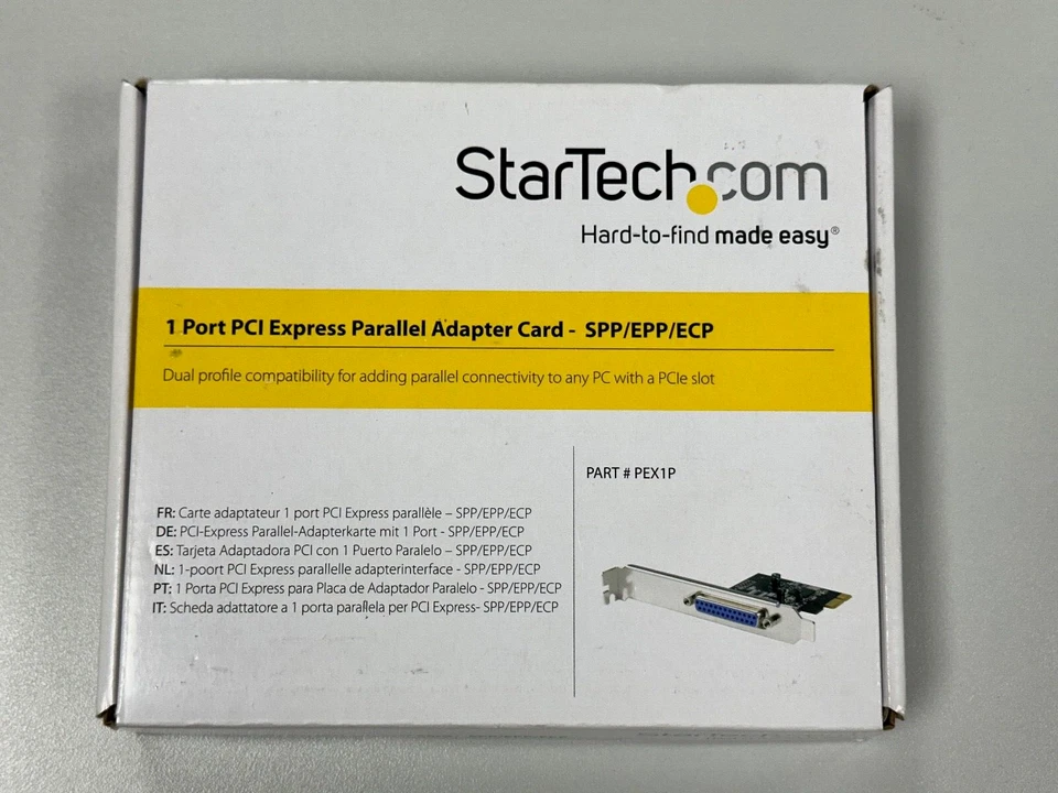 NEW Startech.com 1 Port PCI Express Parallel Adapter Card PEX1P ( C1-S2-4) - Image 4 of 4