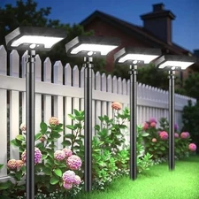 Solar Pathway Lights Outdoor, 92 LEDs Motion Sensor Outdoor 4 Pack Cool White