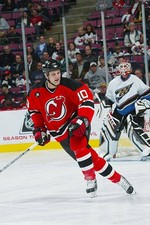 Center Erik Rasmussen New Jersey Devils skates v the Washing- Ice Hockey Photo