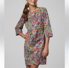 Lilly Pulitzer Dress Womens Size 4 Booty Caw Shauna Above Knee 3/4 Sleeve Shift