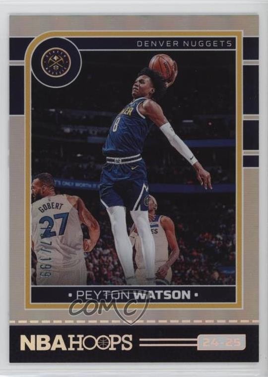 2024-25 Panini NBA Hoops Silver 187/199 Peyton Watson #73 2r3
