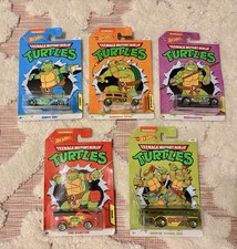 Hot Wheels Teenage Mutant Ninja Turtles Party Van Vanster School Bus LOT 5 New