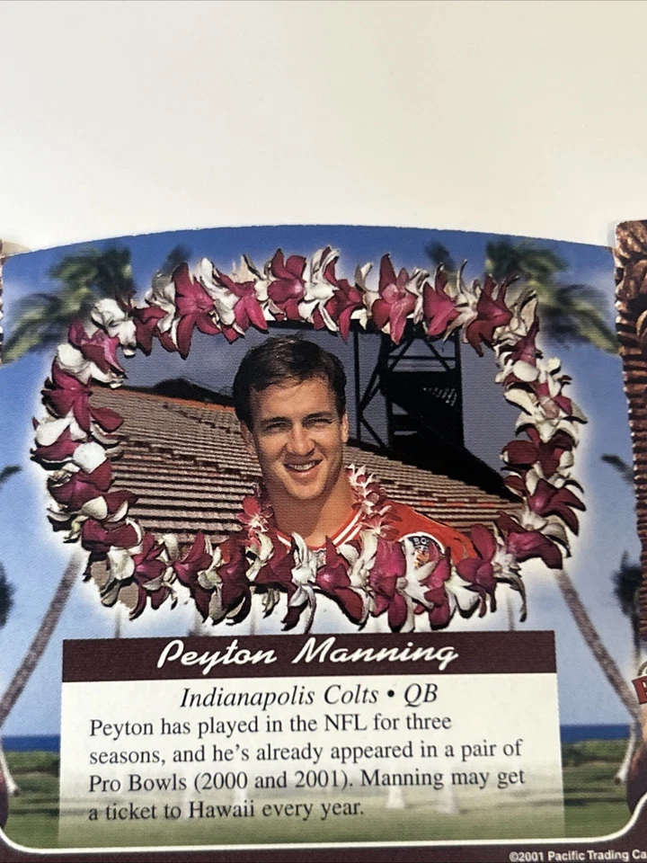 Pacific Pro Bowl 2001 troquelados Peyton Manning #5 Colts Broncos Salón de la fama casi nuevo sin clasificar Foto 3 de 3