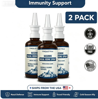 2x Nasomin Iodine Nasal Spray Natural Mineral Complex Cleanses Nasal Passages
