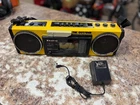 Vintage Yellow Sport Sanyo MGT7A The Outsider Boombox Boom Box Cassette Deck