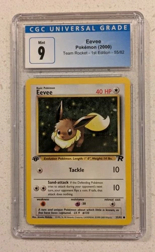 Eevee 1st Edition 2000 Team Rocket #55 Pokemon Card - CGC 9