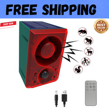 Solar Motion Sensor Alarm Outdoor - Dog Barking  Gunshot Sound, Support Record