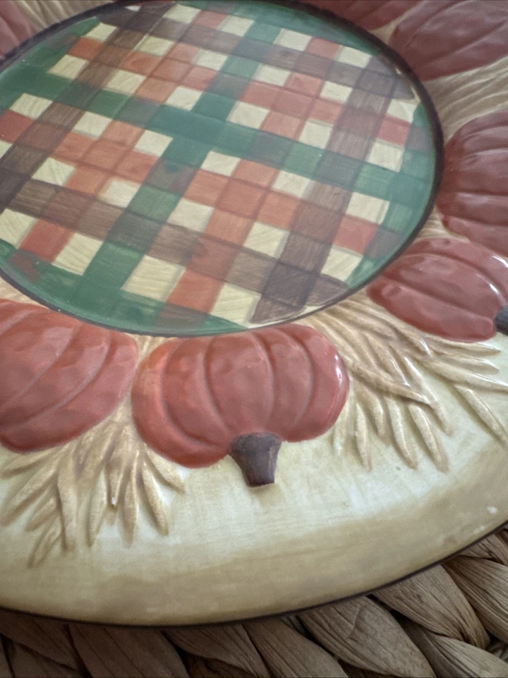 Plato de vela Yankee decoración espantapájaros acción de gracias otoño 8 pulgadas Foto 3 de 4