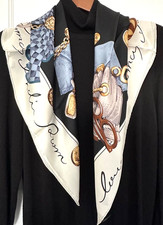 Sciarpa 35"X35" borsa stampa catena pura seta twill di gelso 14momme 88x88cm