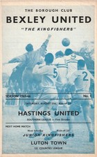 BEXLEY UNITED v HASTINGS UNITED 1965/66 SOUTHERN LEAGUE