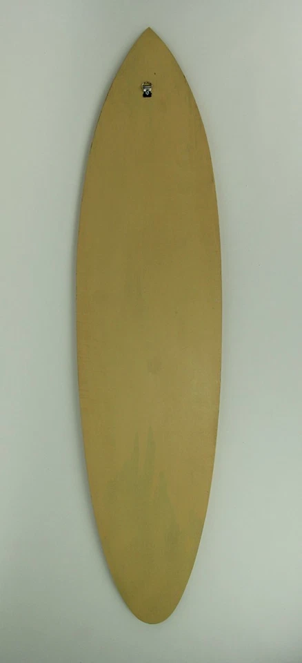 Tabla de surf de madera a rayas con arañazos y abolladuras colgante de pared 39 pulgadas Foto 3 de 4