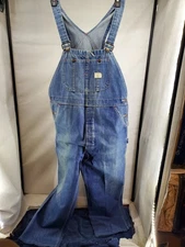 VTG 70s/ 80s Big Mac Square Back Denim Overalls 42x29 Medium Wash Grunge USA