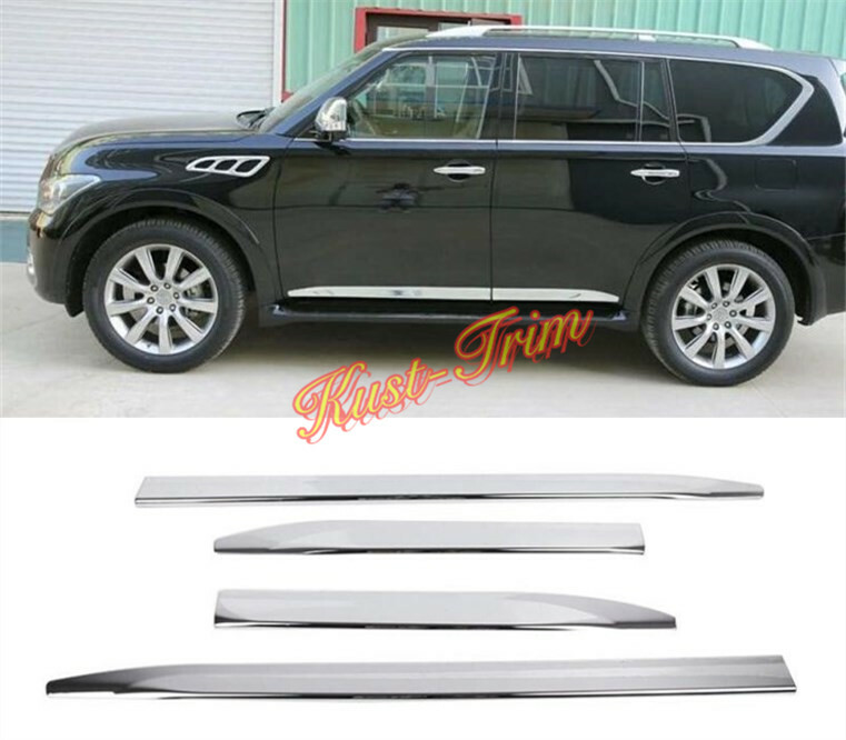 For 20132019 Infiniti QX56 QX80 ABS Chrom Car Side Door Body Cover