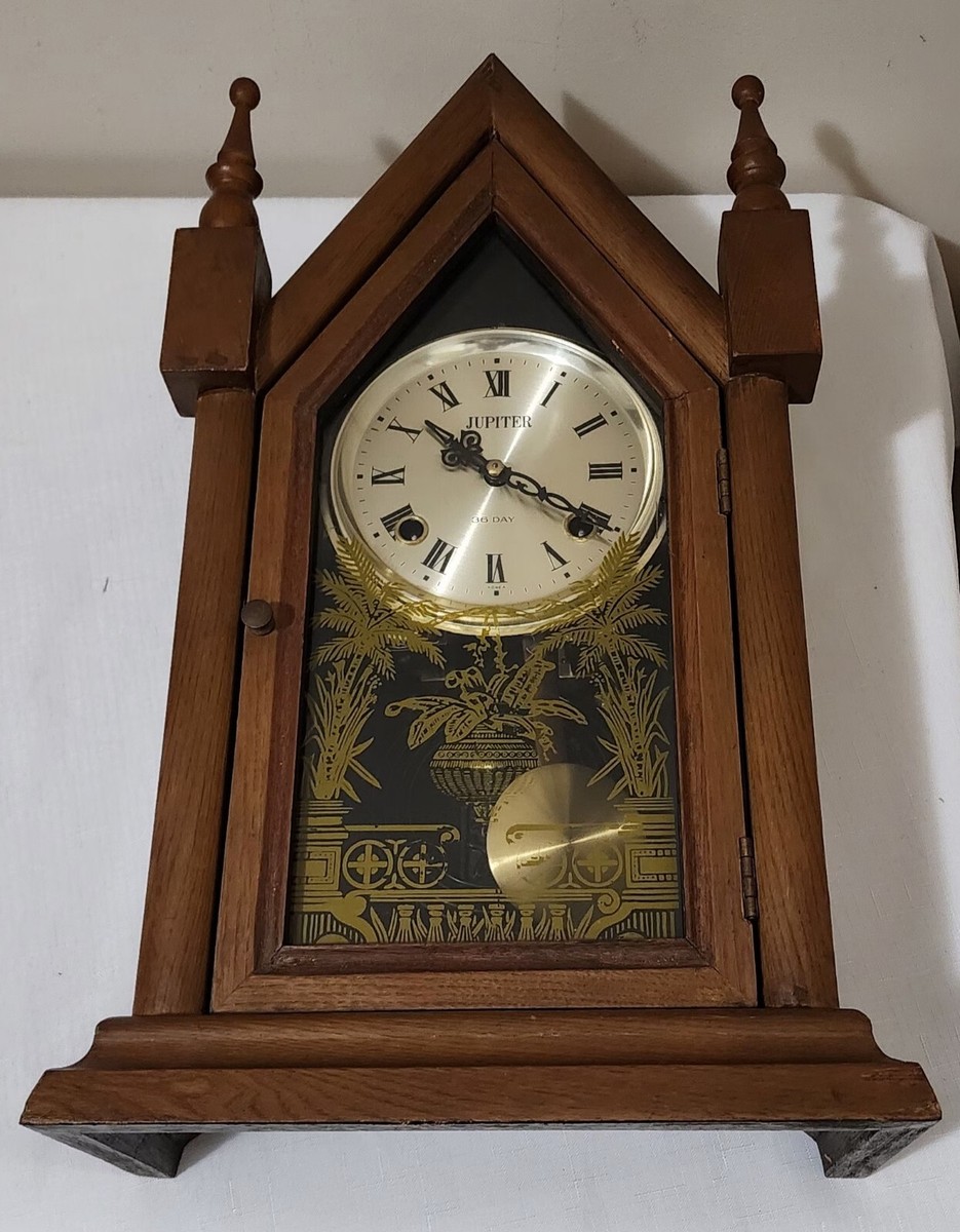 Vintage 1960sJupiter 36 DAY Movement STEEPLE Wall Clock,Runs