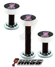 3 Silver Billet Vent Windshield Bolts For 14-Up Harley  - USA FLAG #1 B 0PH