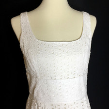 American Living Ralph Lauren White Eyelet Cotton Dress Womens Sz 10 Cottagecore