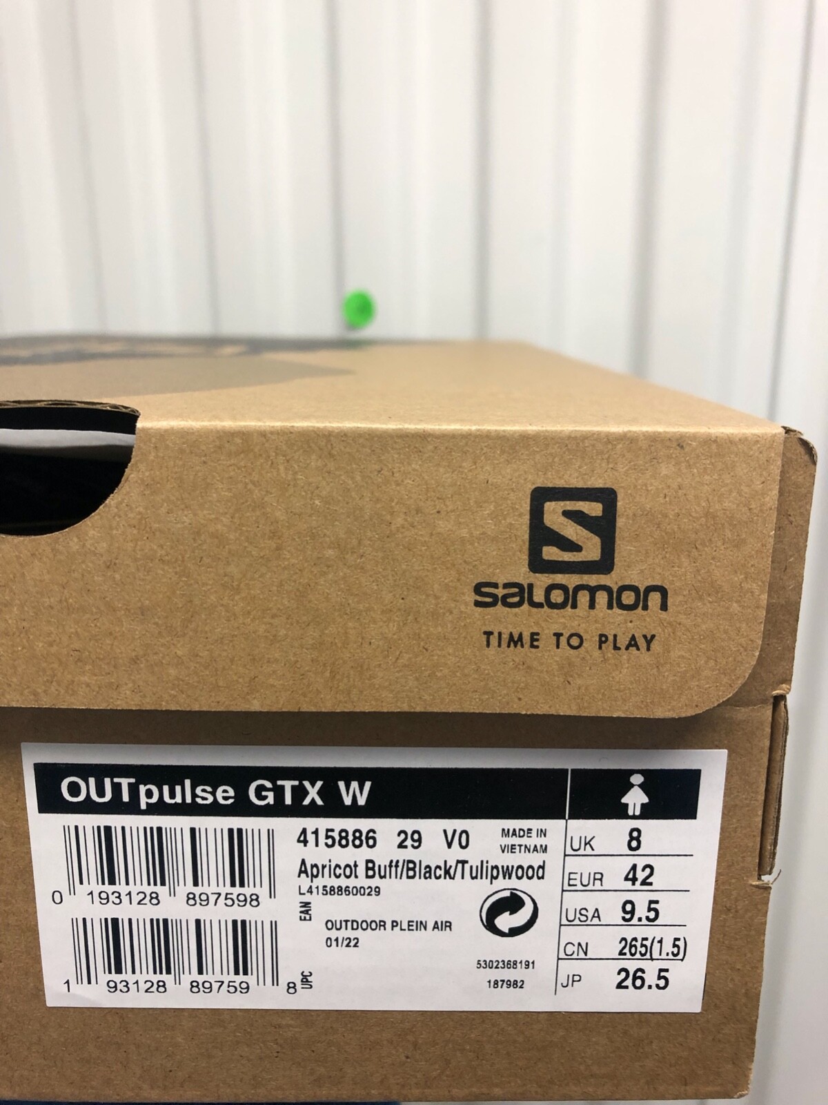 Wmns Salomon OUTpulse GTX GORETEX IMPERMEABILE albicocca buff nero tulipier taglia 9 5