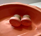 Vintage Pottery Baby Food Warmer Plate Divided w/ Original Plugs Pink — photo 2