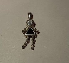 Sterling Silver Girl Charm September Birthstone Blue Sapphire Rhinestone 925