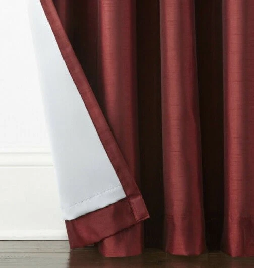 2 JCP Malone Silk Like Grommet Curtain Panel 50X84 Maroon Dark Red Blackout Line - Image 2 of 4