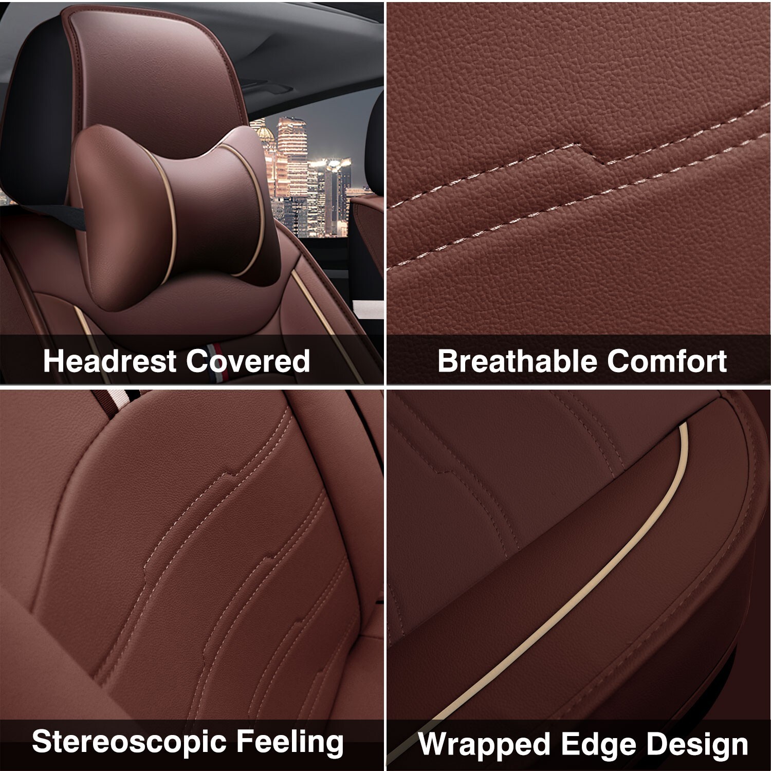 For Jeep Grand Cherokee Seat Cover Full Set Leather 5Seats Front Rear