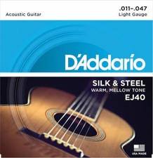 D'Addario EJ40 Silk Steel Folk Guitar Strings, 11-47
