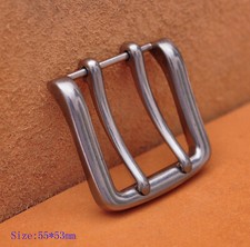 Heavy Solid Silver Double Tongue Pin Prong DIY Belt Buckle Fits 39MM Belt Straps