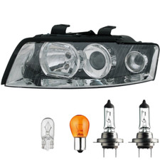 Scheinwerfer Links Glühbirnen Schwarz H7/H7 für Audi A4 B6 Avant Limo 00-04 