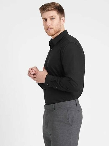 BLACK SLIM FIT NON IRON DRESS SHIRT 