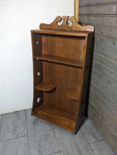 Vintage Rustic Farmhouse Country Carved Wall Shelf Curio Cabinet Shadow Box