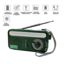 Emergency Radio Hand Crank Solar; Portable Weather Radio With AM/FM/WB/NOAA; Bri